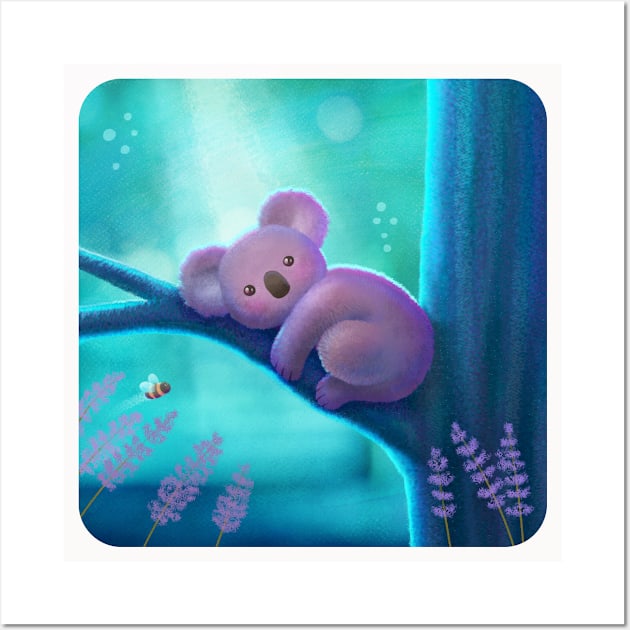 Fuzzy Cute Koala Bear Wall Art by DearTreehouse